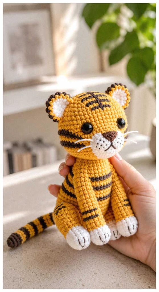 baby tiger crochet plush handmade gift idea