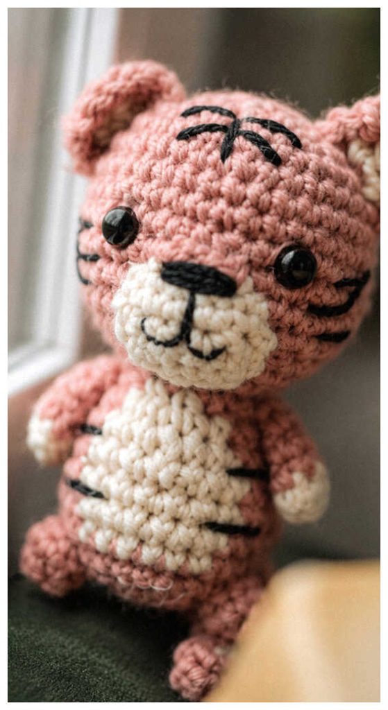 baby tiger plush crochet cute handmade gift idea