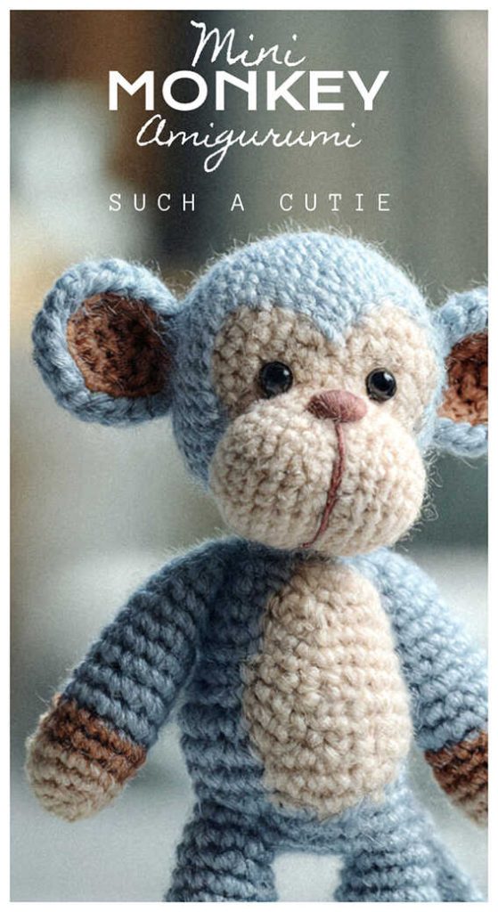 mini monkey amigurumi crochet small plush decor handmade idea