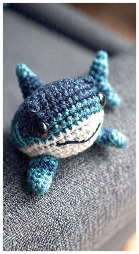 Blue shark crochet plush toy