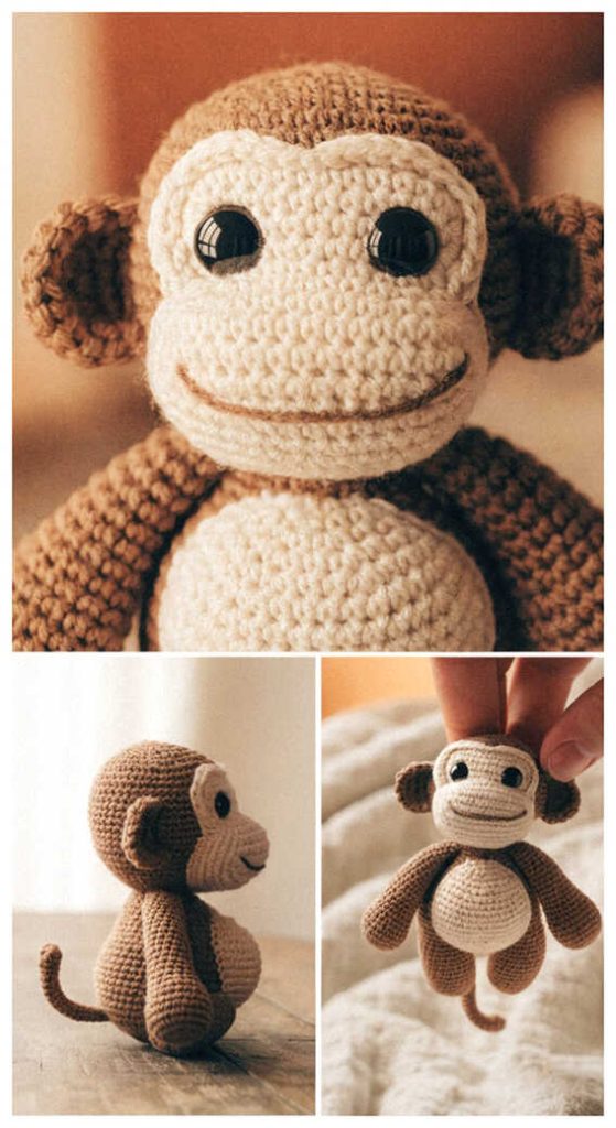 tiny monkey amigurumi crochet mini plush cute handmade idea