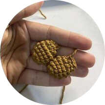 Crochet puppy amigurumi ears in progress