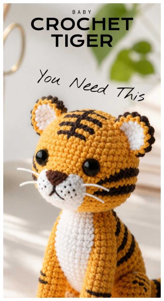 crochet tiger plush cute handmade toy idea