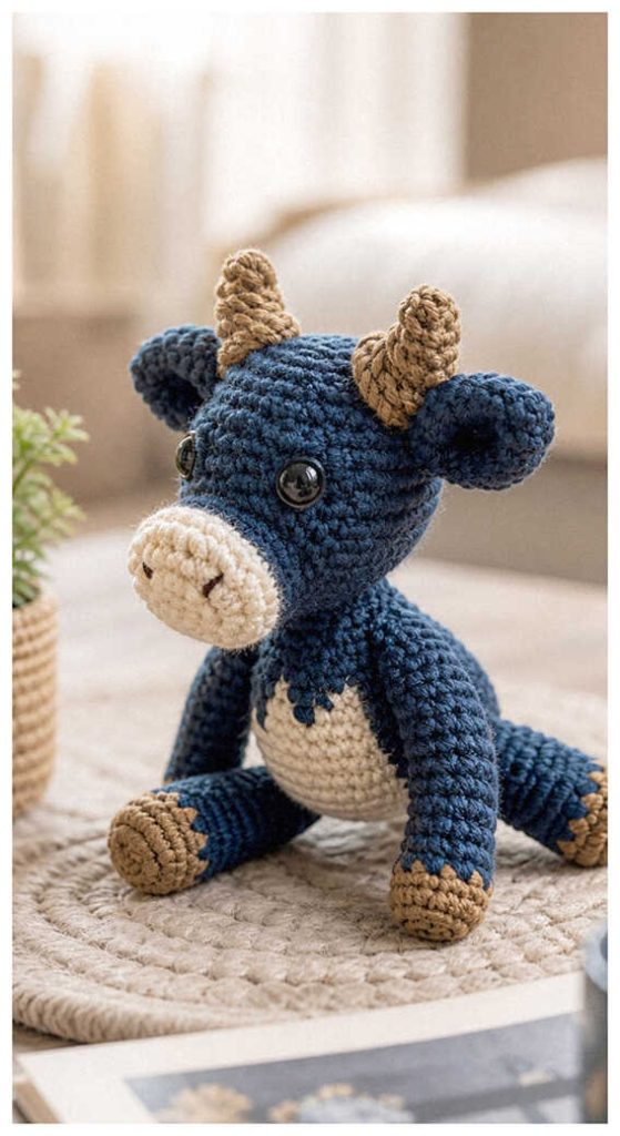 tiny bull amigurumi crochet small plush handmade idea