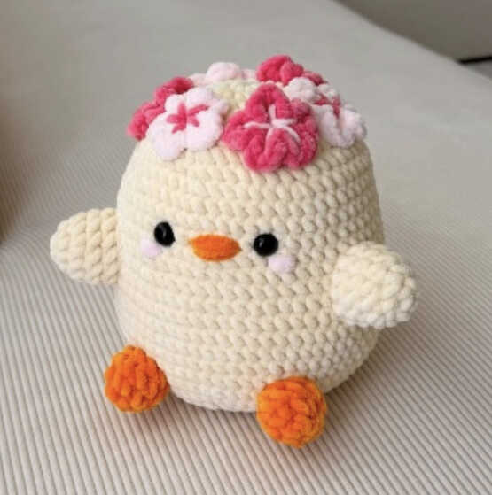 Cute kawaii crochet duck amigurumi plush
