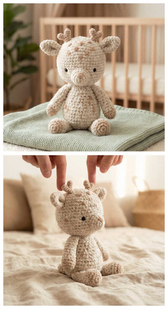 baby deer amigurumi crochet cute plush nursery decor idea