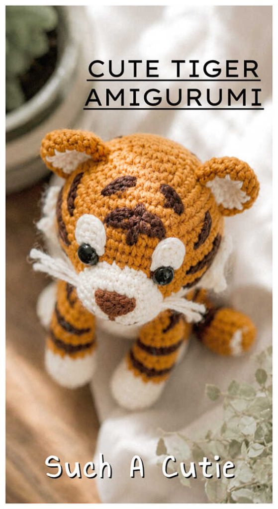 cute tiger amigurumi crochet plush toy idea