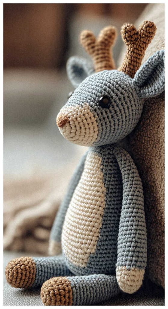 long deer amigurumi crochet tall plush woodland decor idea