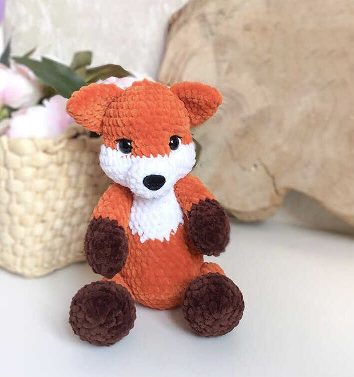 Little fox amigurumi crochet plush toy