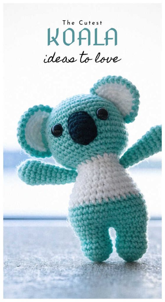 Mint koala crochet plush poster style image