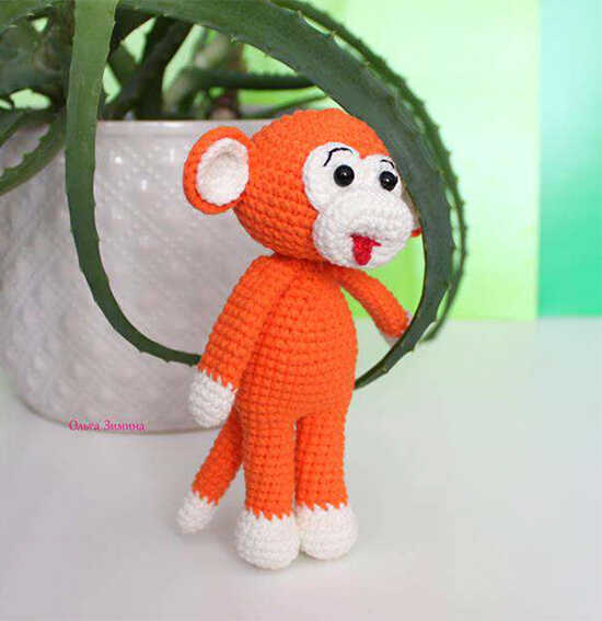 monkey amigurumi crochet finished doll front view