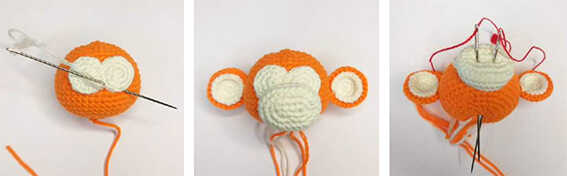 monkey amigurumi crochet head parts detail step by step