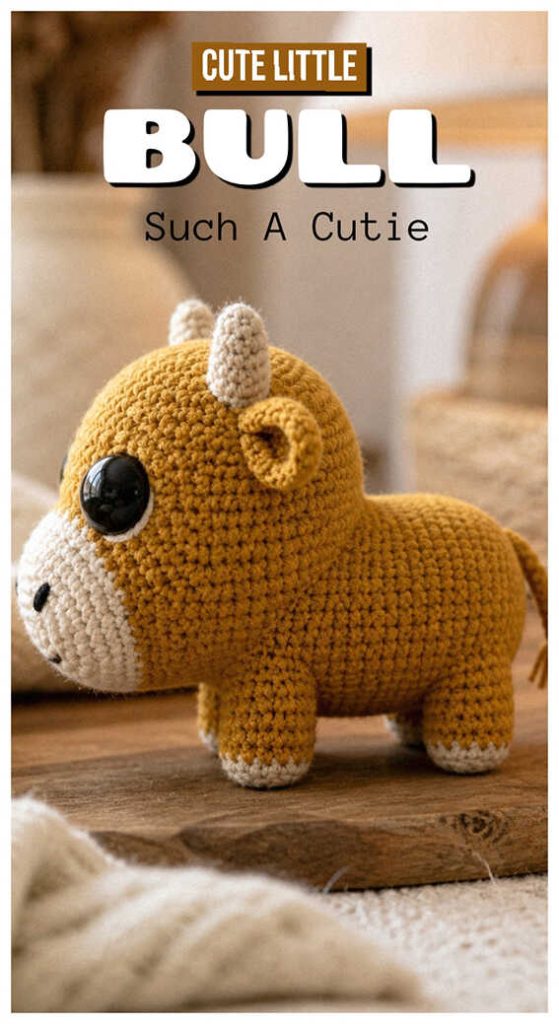 soft bull amigurumi crochet plush cozy handmade idea