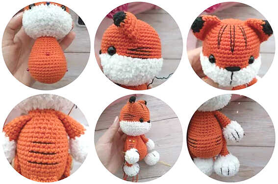 tiger amigurumi assembly crochet process details