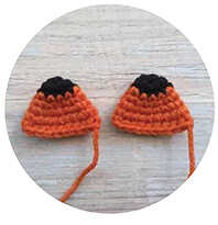 tiger amigurumi ears parts crochet detail