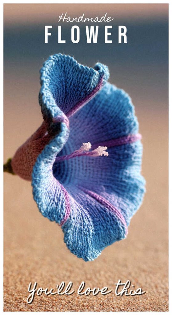 Blue crochet flower blossom