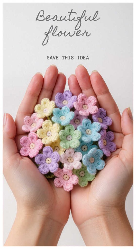 Colorful crochet flower bouquet