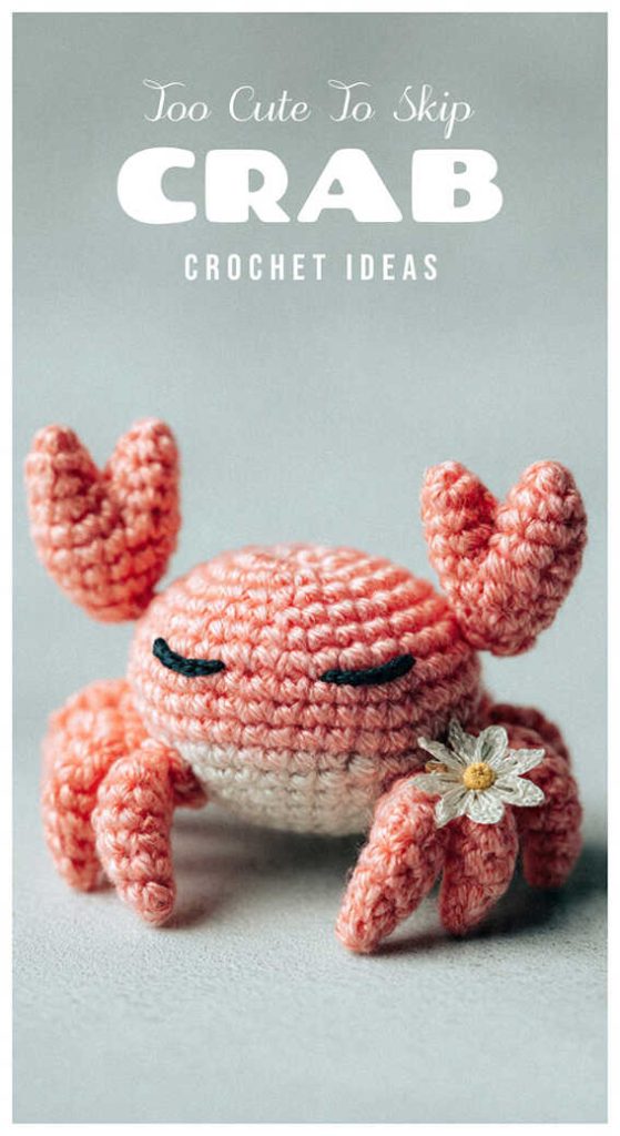Cute crab amigurumi crochet plush toy
