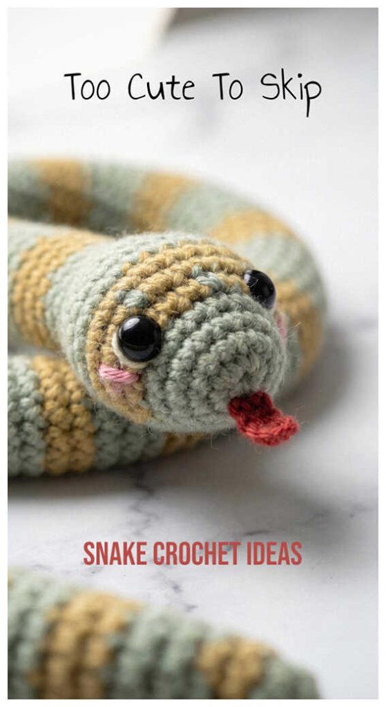 Cute snake amigurumi crochet plush toy