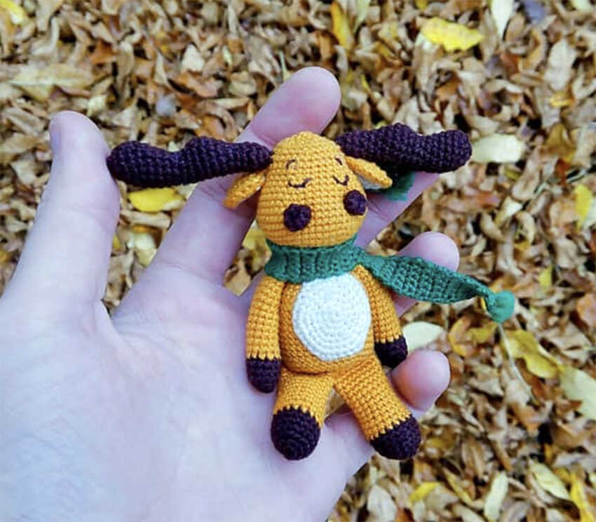 Cute moose amigurumi crochet plush toy