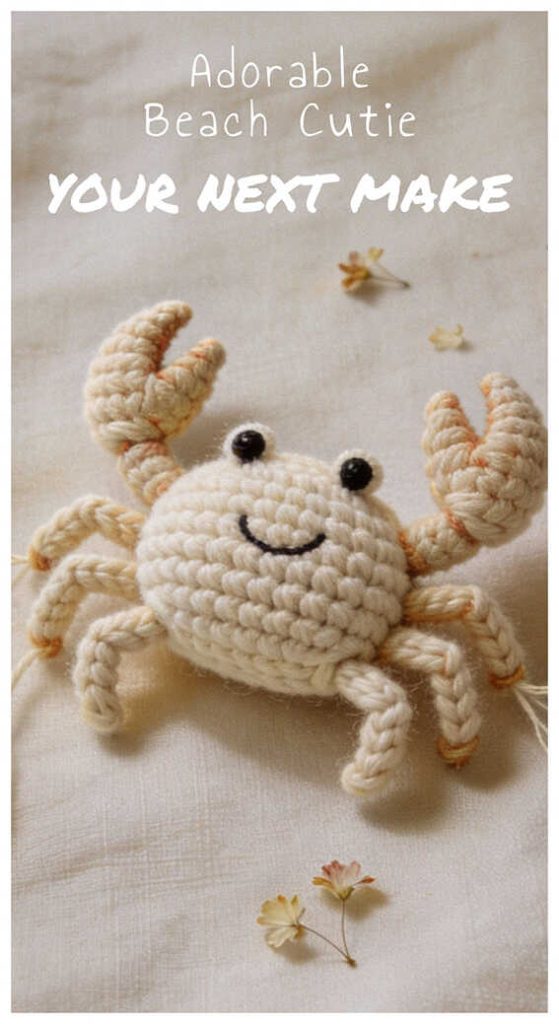 Kawaii crab amigurumi crochet plush toy