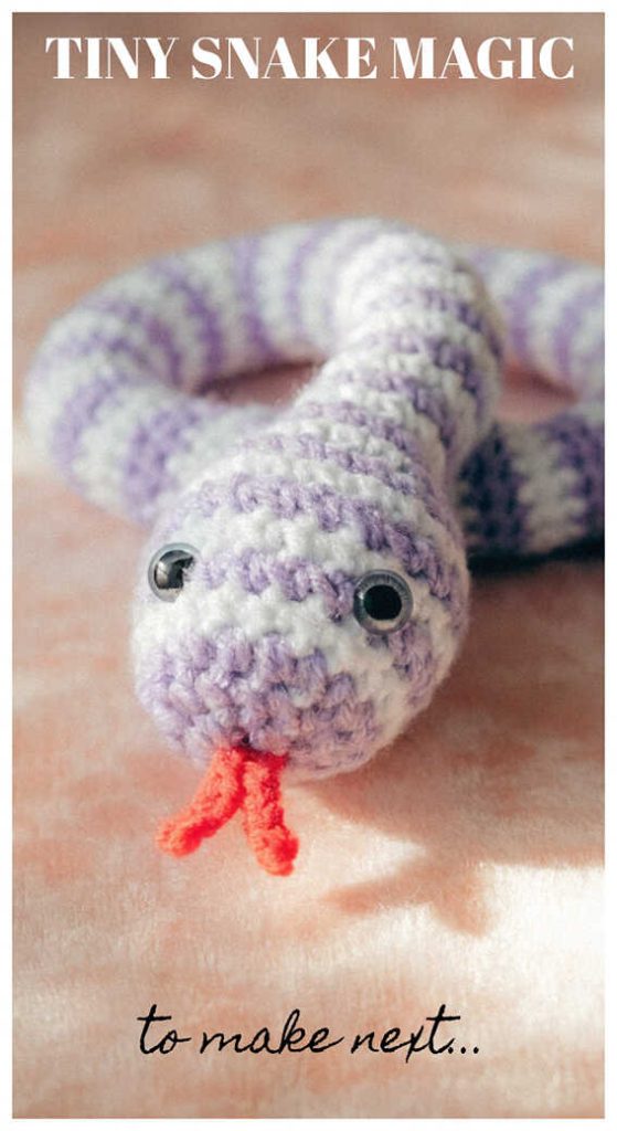 Tiny snake amigurumi crochet plush toy