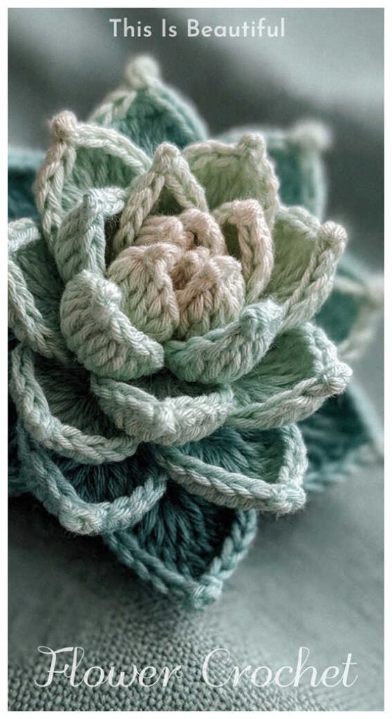 Succulent crochet flower arrangement